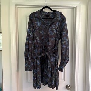 Summersalt Long Sleeve Shirt Dress with Tie Waist